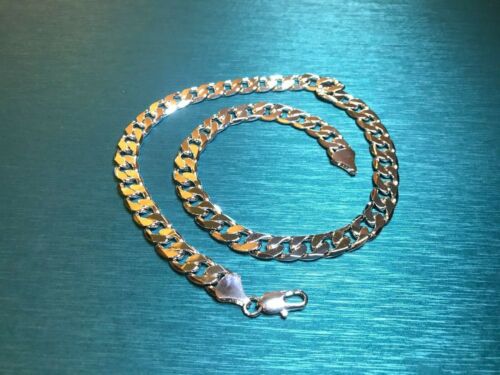 SG1208 Men Xmas Gift! 18K White Gold Curb Chain Necklace, 12mm W, 22-60cm Long - Picture 4 of 5