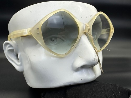 ELEGANT PARTY SUNGLASSES VINTAGE DIAMOND EYE TORTOISESHELL FRAME 1950S FRANCE - Picture 6 of 18