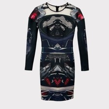 La Pateau Art To Wear Long Sleeve Bodycon Scuba Dress Size XS