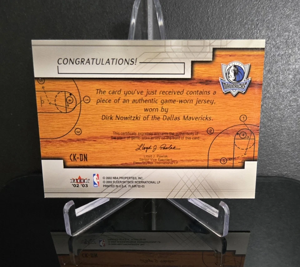 RELIC 🔥 DIRK NOWITZKI SP 2002-03 Flair Court Kings Game Worn Jersey CK-DN - Image 2 of 2