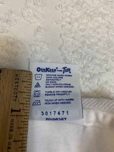 RARE VTG Pinafore Oshkosh B'Gosh Dress/Shirt Sz 5-6 Pastel Seersucker Butterfly - Picture 7 of 11