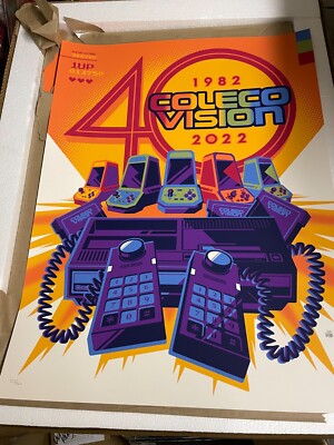 Colecovision 40th YEAR ANNIVERSARY Screen Print Poster - Hand
