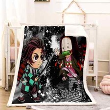 Cute Head Nice Child Fight 3D Warm Plush Fleece Blanket Picnic Sofa Couch