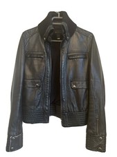 Mango Natural Leather Jacket Women Casual Jacket