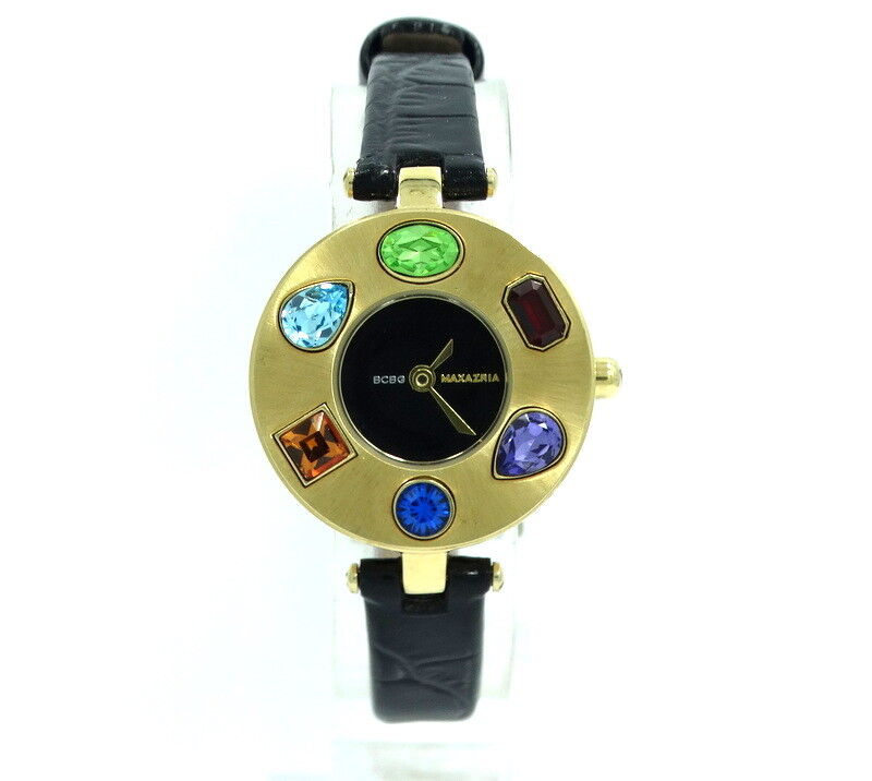 BCBG Max Azria LES MARAIS BG6302 Multi Color Rhinestone Gold Toned Watch