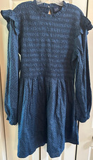 NWT GAP DRESS WOMENS XL TALL SMOCKED FLORAL RUFFLE COTTAGECORE WESTERN COQUETTE