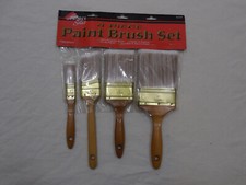 Linzer All Paint 4 piece Brush Set 1" 2" 3" 4" Reusable Easy Clean Polyester New