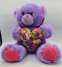 Dan Dee Purple Bear Hearts Valentine Love 18 Inch Plush Stuffed Animal Toy