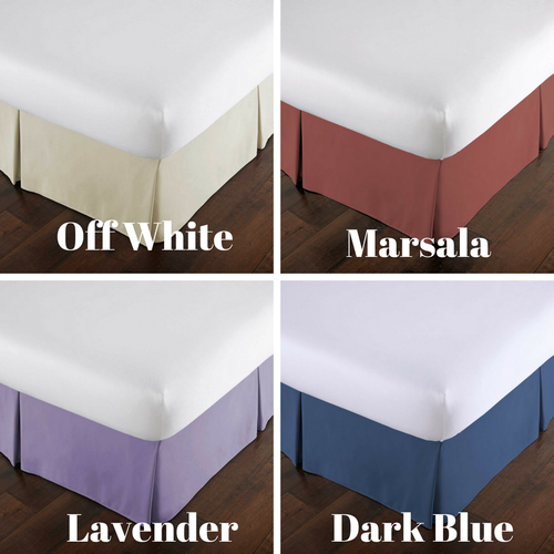 High Quality 15inch Drop Classic Pleated Bedskirt Microfiber 18 colors