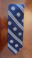 Brooks Brothers Makers Silk Tie Navy Blue Striped 12 Motif USA Made Classic