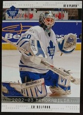 2002 - 2003 ITG Be A Player Ed Belfour Memorabilia Update Series Hockey