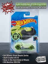 Hot Wheels SKULL CRUSHER Glow In Dark Street Beasts Retired Sold Out Mint #5/10