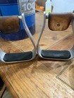 Metal English Horse Stirrups - Pair with Black Rubber Treads, Metal Construction — photo 2