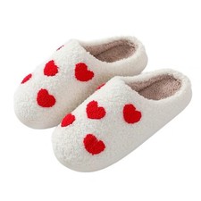 MVYNUL Unisex Red Heart Slippers Soft Embroidered Plush Fluffy Warm Home...