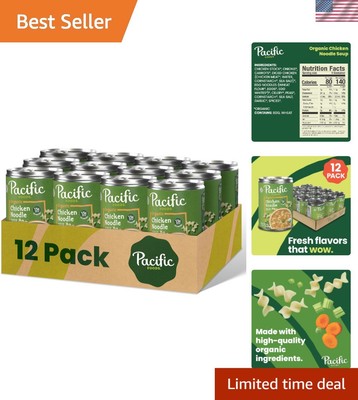 Organic Chicken Noodle Soup, 16.1 oz Can Pack of 12