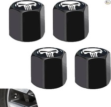 4 Pack Car Tire Valve Stem Caps, Metal Rubber Seal Tire Valve Stem Caps, white