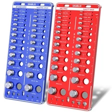 64 Nut and Bolt Thread Checker - 26 Standard and 26 Metric Bolt Checker and 1...