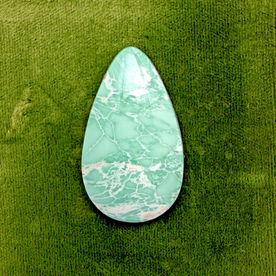 43 ct Variscite cabochon - Green with cream/Tan Matrix