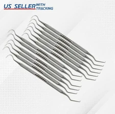 12 Pcs Dental Probe #5 Explorer Double Ended Denture Instruments German Grade