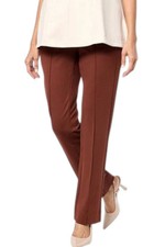 DG2 by Diane Gilman Women's Seamed Slim Straight-Leg Knit Pant Cocoa