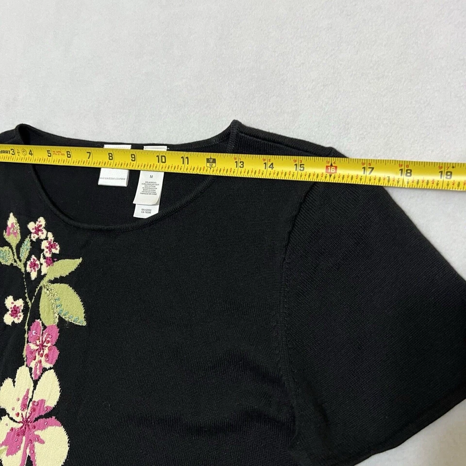 Liz Claiborne Emma James 刺绣串珠女式中号短袖上衣 — 第 4/4 张图片