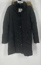 Tommy Hilfiger Womens Black Long Sleeve Hooded Full-Zip Puffer Jacket Size S
