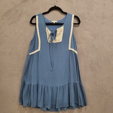 Kori America Dress Women's Size Small Boho Peasant Hippie Short Lace Crochet