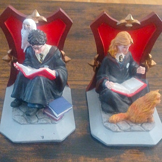 Warner Bros. Harry Potter & Hermione Resin Bookends Painted 3D Small 2004