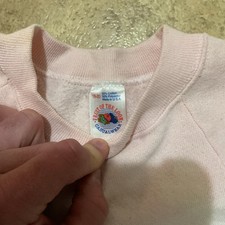 Vintage Fruit of the Loom Sweatshirt Pink Sz 18-20 Made in USA