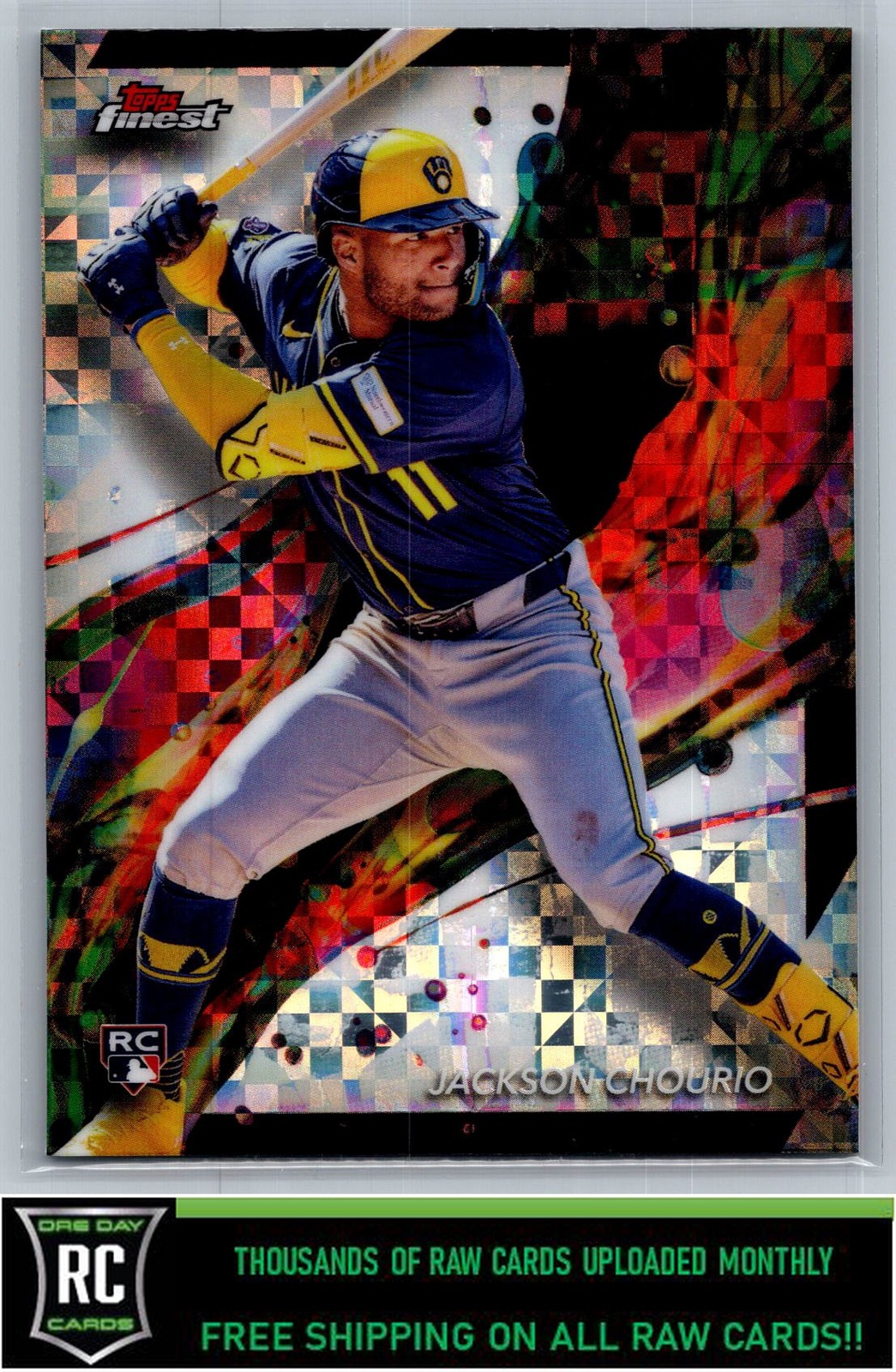 2024 Finest Checkerboard Refractors Jackson Chourio #11 Rookie Milwaukee Brewers