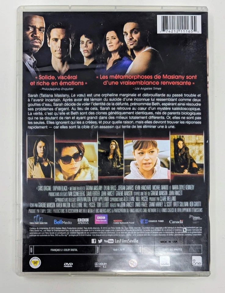 Orphan Black: Saison 1 DVD (2013) - Region 1 - French - VG+ (Tested) - Image 3 of 4