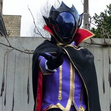 US  Code Geass Lelouch Zero Helmet Mask FRP Unisex Cosplay Prop Halloween Mask