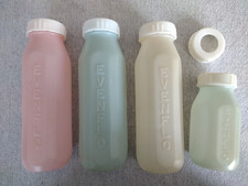 Vintage Lot Of Evenflo Plastic Pastel Baby Bottles White Blue Pink 4  8oz READ