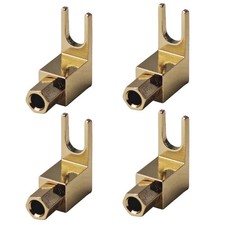 4PCS Banana Plug to Spade Adapter, Hi-Fi Brass Gold Plated Connector with Dual
