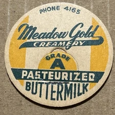 Meadow gold creamery grade a pasteurized buttermilk Milk bottle cap