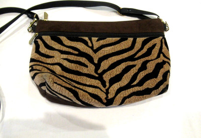 Danny K tiger-striped brown purse