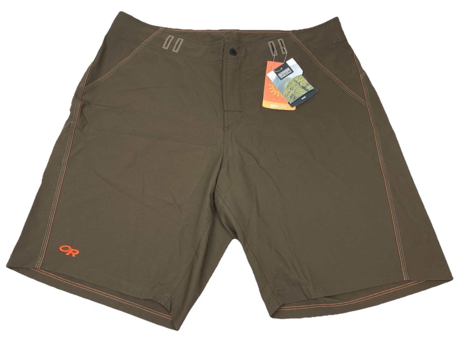 OUTDOOR RESEARCH BACKCOUNTRY BOARD SHORTS DARK BROWN 50+ UPF MENS SIZE 38 NEW!