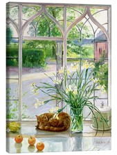 Leinwandbild Schlafende Katze im Fenster - Timothy Easton
