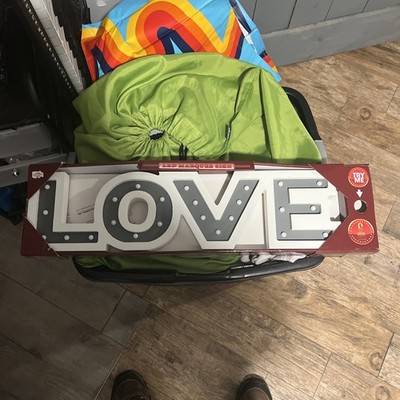 Love Led Sign White Wooden Frame