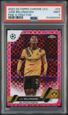 2022-23 TOPPS CHROME UEFA CLUB COMPETITIONS #22 JUDE BELLINGHAM 150/250 PSA 9