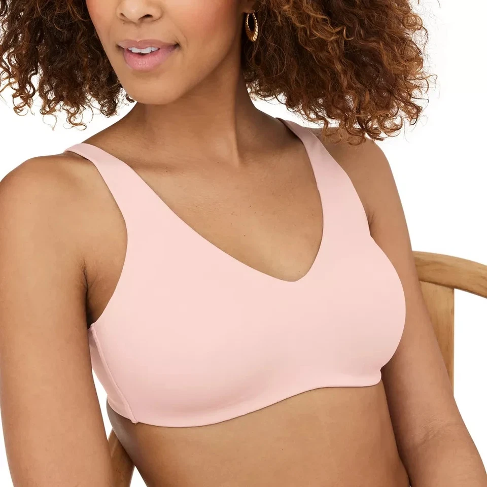 Sujetador Camiseta Jockey Para Mujer Microfibra Cobertura Completa Sin Alambres Sin Forro Rosa 34 DD Foto 2 de 4
