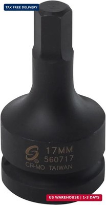 SUNEX TOOLS 560717 1-Inch Drive 17mm Hex Driver Socket