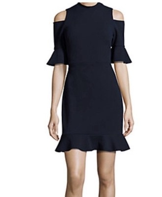 ABS by Allen Schwartz Elegant navy Cold Shoulder Dress size Medium