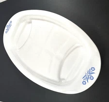 Vintage Corning Ware Blue Cornflower Oval P-19 Meat Serving Platter Approx 16x10