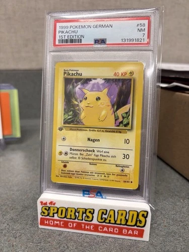 1999 POKEMON GERMAN 1ST First Edition #58 PIKACHU PSA 7