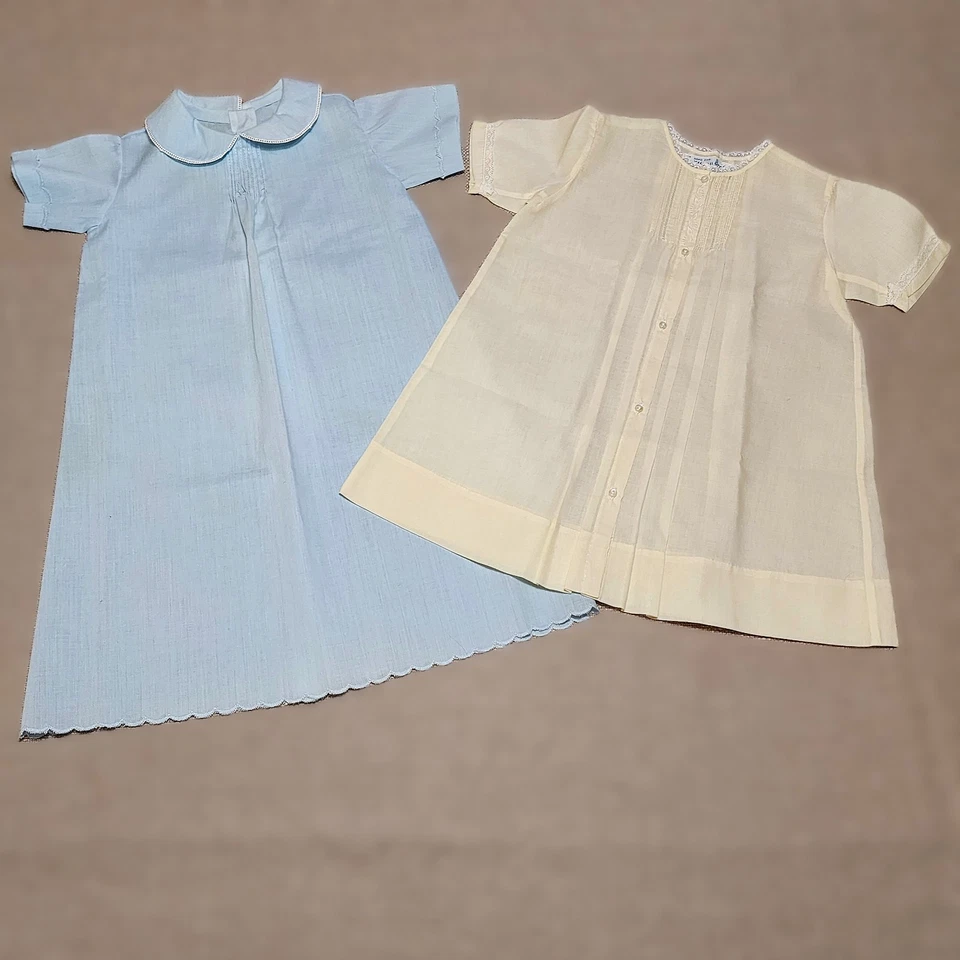 Feltman Bros Baby Dress (Set of 2) Yellow and Blue Vintage - Image 2 of 4