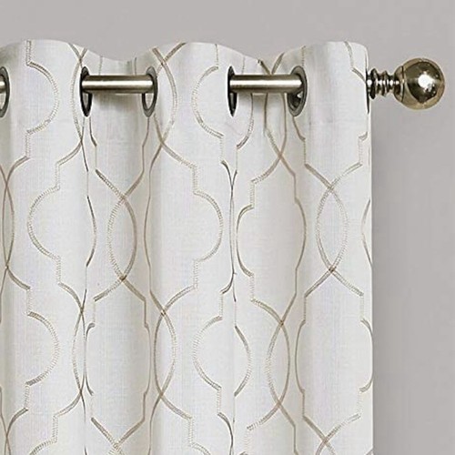 Design Solutions Brent Embroidery Grommet Top Blackout Curtain 1 Panel 84" x 50" - Picture 10 of 16