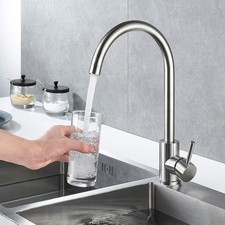 Single Handle High Arc Kitchen Faucet Stainless Steel Brushed Nickel,Commercial