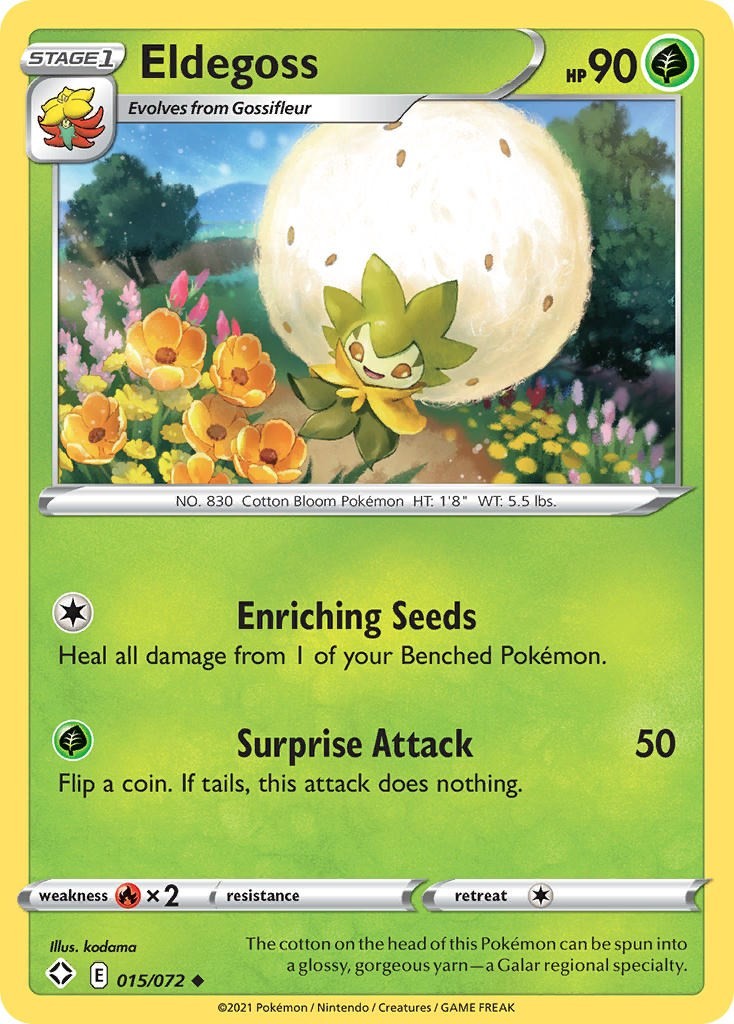 Pokemon Eldegoss 015/072 Shining Fates Uncommon NM