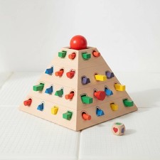 Wooden Pyramid Stick Pulling Game Develops Fine Movement Skills for Preschool